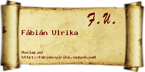 Fábián Ulrika névjegykártya
