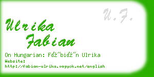 ulrika fabian business card